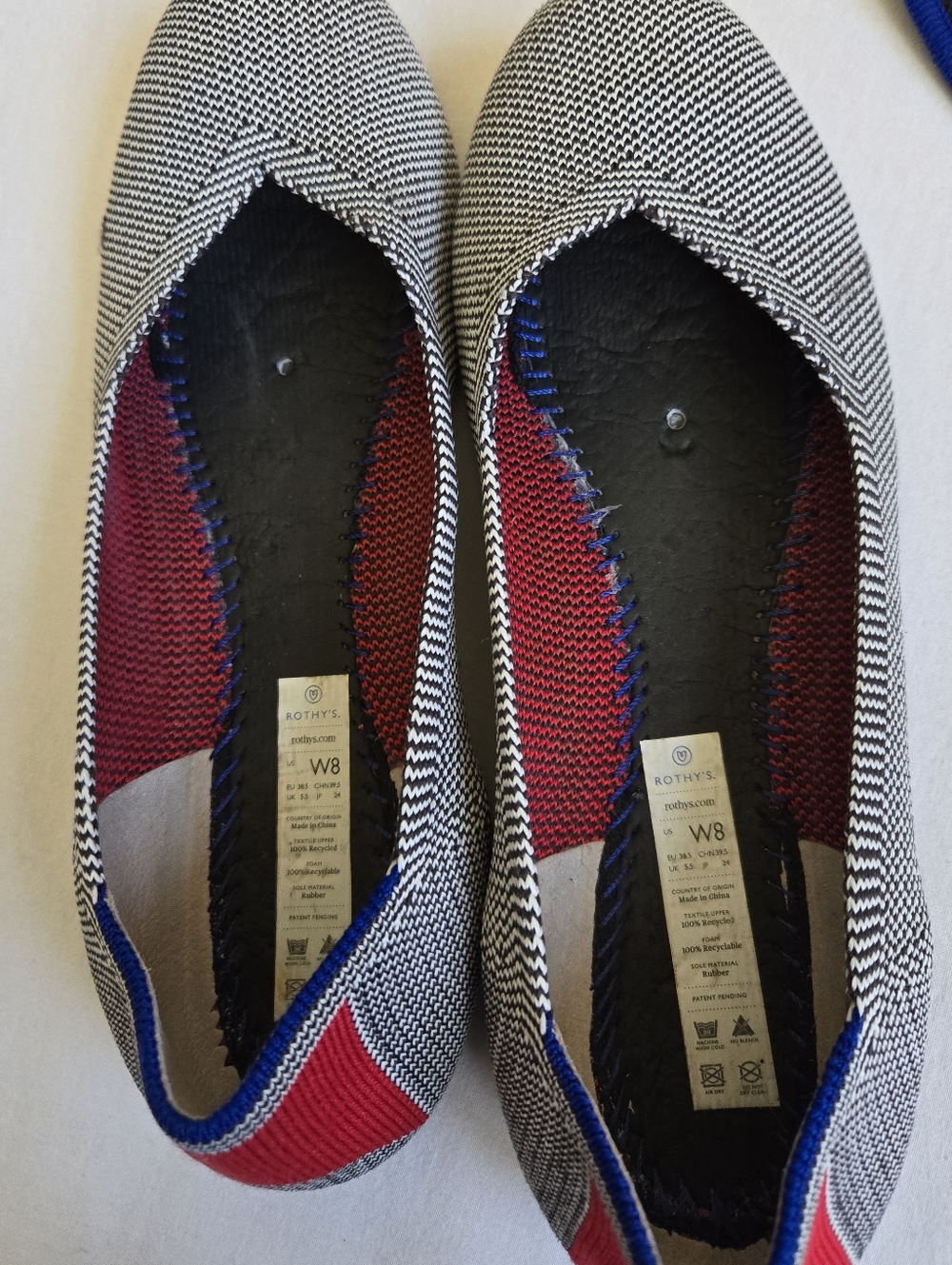 Rothy's The Flat Shoes Shale Cherry Ribbon Ballet Flats Gray Size 8 - Picture 11 of 12